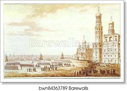 View of Sobornaya Square in the Moscow Kremlin by Maxim Vorobiev, Art Print