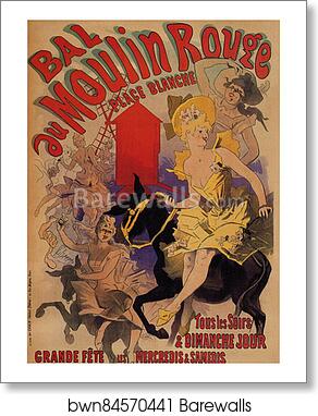 Bal du Moulin Rouge by Jules Chéret, Art Print