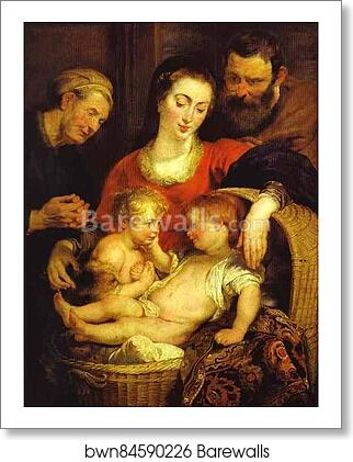 Holy Family with St. Elizabeth ("Madonna of the Basket") by Peter Paul Rubens, Art Print Holy Family with St. Elizabeth ("Madonna of the Basket") by Peter Paul Rubens, Art Print