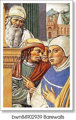 St. Augustine Teaching in Rome. Detail by Benozzo Gozzoli, Art Print St. Augustine Teaching in Rome. Detail by Benozzo Gozzoli, Art Print