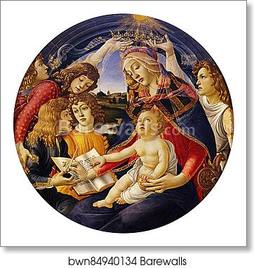 Madonna of the Magnificat by Sandro Botticelli, Art Print