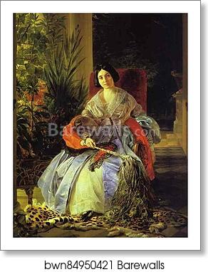 Portrait of Princess Ye. P. Saltykova by Karl Brulloff, Art Print
