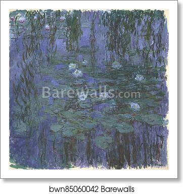 Blue Water Lilies by Claude Monet, Art Print