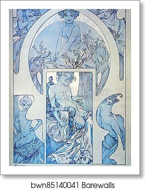 Figures Decoratives by Alphonse Mucha, Art Print