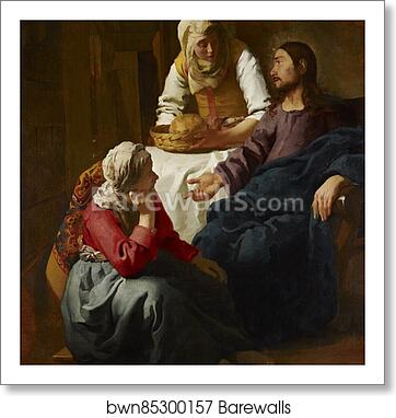 Christ in the House of Martha and Mary by Johannes Vermeer, Art Print