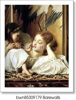 Mother and Child (Cherries). Detail by Frederick Leighton, Art Print Mother and Child (Cherries). Detail by Frederick Leighton, Art Print