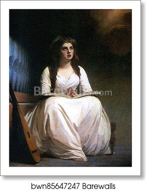 Lady Hamilton as St. Cecilia by George Romney, Art Print