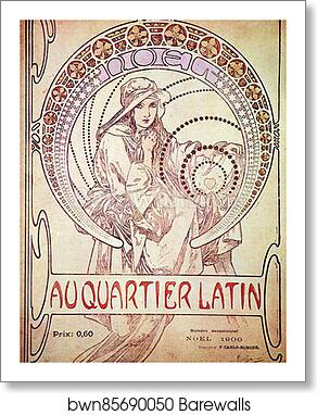 Au Quartier Latin Numéro Exceptionnel Noël  by Alphonse Mucha, Art Print