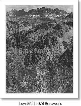 North Palisades from Windy Point, Kings River Canyon (Proposed as a national park), California, 1936. (vertical orientation). Photographs of National Parks and Monuments, compiled 1941 - 1942, documenting the period ca. 1933 - 1942 by Ansel Adams (1902-1984), Art Print North Palisades from Windy Point, Kings River Canyon (Proposed as a national park), California, 1936. (vertical orientation). Photographs of National Parks and Monuments, compiled 1941 - 1942, documenting the period ca. 1933 - 1942 by Ansel Adams (1902-1984), Art Print