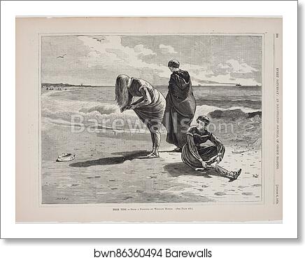 High Tide, published in Every Saturday, August 6, 1870 by Winslow Homer, Art Print