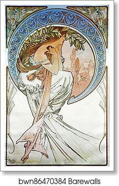 Poetry by Alphonse Mucha, Art Print