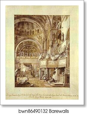 San Marco: the Crossing and North Transept, with Musicians Singing by Giovanni Antonio Canale, Called Canaletto, Art Print San Marco: the Crossing and North Transept, with Musicians Singing by Giovanni Antonio Canale, Called Canaletto, Art Print