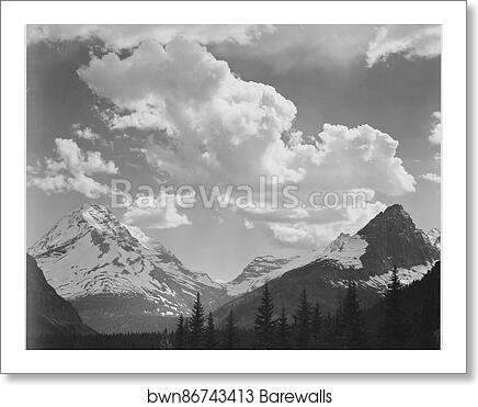 In Glacier National Park, Montana.  Photographs of National Parks and Monuments, compiled 1941 - 1942, documenting the period ca. 1933 - 1942 by Ansel Adams (1902-1984), Art Print