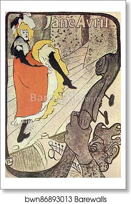 Poster: Jane Avril at the Jardin de Paris by Henri De Toulouse-Lautrec, Art Print Poster: Jane Avril at the Jardin de Paris by Henri De Toulouse-Lautrec, Art Print