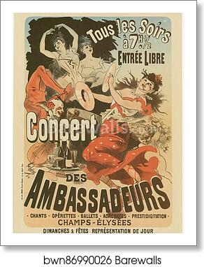 Le "Concert des Ambassadeurs" by Jules Chéret, Art Print