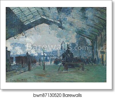 Arrival of the Normandy Train, Gare Saint-Lazare by Claude Monet, Art Print Arrival of the Normandy Train, Gare Saint-Lazare by Claude Monet, Art Print