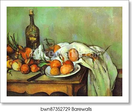 Still Life with Onions by Paul Cézanne, Art Print