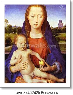 Madonna and Child Enthroned by Hans Memling, Art Print