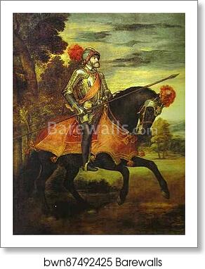 Portrait of Emperor Charles V at Muhlberg by Titian, Art Print