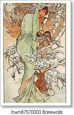 Winter by Alphonse Mucha, Art Print