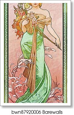 Spring by Alphonse Mucha, Art Print