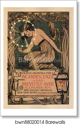 L' "Incandescence par le Gaz, Système Auer" by Giovanni Maria Mataloni, Art Print L' "Incandescence par le Gaz, Système Auer" by Giovanni Maria Mataloni, Art Print
