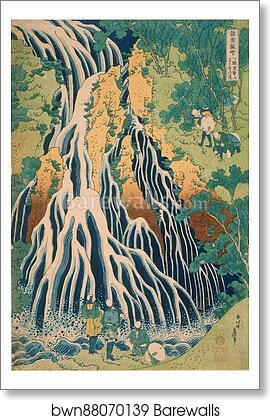 Pilgrims at Kirifuri Waterfall on Mount Kurokami in Shimotsuke Province by Katsushika Hokusai, Art Print Pilgrims at Kirifuri Waterfall on Mount Kurokami in Shimotsuke Province by Katsushika Hokusai, Art Print