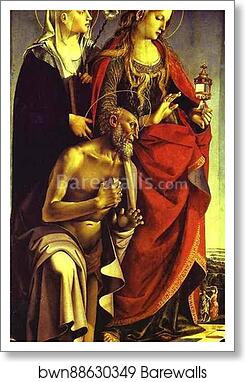 SS. Catherine of Siena, Mary Magdalene and Jerome by Luca Signorelli, Art Print