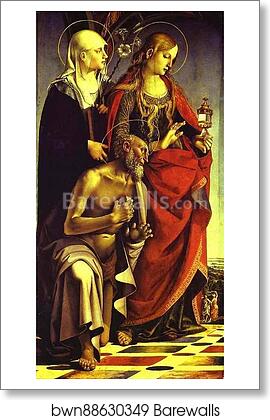 SS. Catherine of Siena, Mary Magdalene and Jerome by Luca Signorelli, Art Print SS. Catherine of Siena, Mary Magdalene and Jerome by Luca Signorelli, Art Print