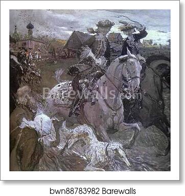 Peter II and Princess Elizabeth Petrovna Riding to Hounds by Valentin Serov, Art Print