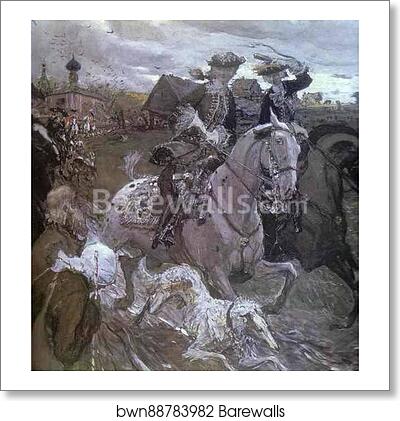 Peter II and Princess Elizabeth Petrovna Riding to Hounds by Valentin Serov, Art Print Peter II and Princess Elizabeth Petrovna Riding to Hounds by Valentin Serov, Art Print