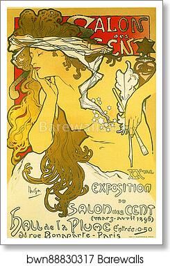Salon Des Cent by Alphonse Mucha, Art Print