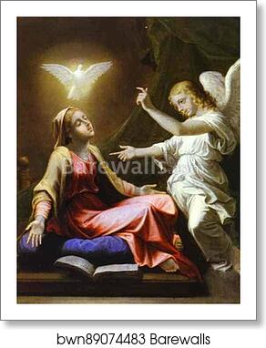 The Annunciation by Nicolas Poussin, Art Print