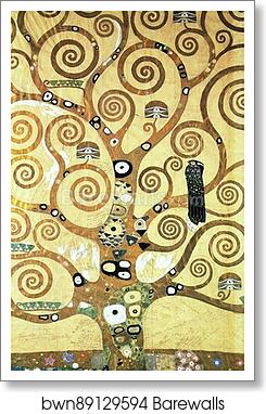 Cartoon for the frieze in the Villa Stoclet in Brussels: central part of the Tree of Life by Gustav Klimt, Art Print