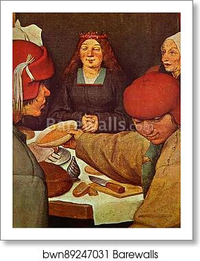 The Peasant Wedding. Detail by Pieter Bruegel The Elder, Art Print The Peasant Wedding. Detail by Pieter Bruegel The Elder, Art Print