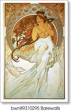 Music by Alphonse Mucha, Art Print