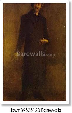 Brown and Gold (Self-Portrait) by James Abbott Mcneill Whistler, Art Print