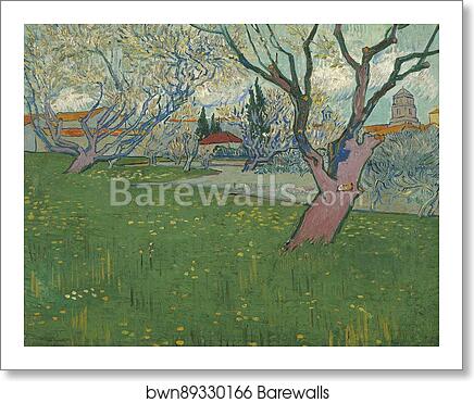 Orchards in blossom, view of Arles by Vincent Van Gogh, Art Print