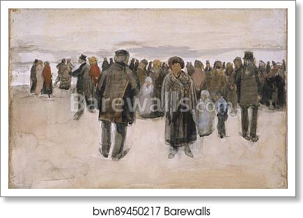 Beach at Scheveningen / People Strolling on the Beach by Vincent Van Gogh, Art Print Beach at Scheveningen / People Strolling on the Beach by Vincent Van Gogh, Art Print