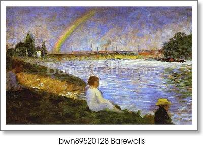 Rainbow (study for Bathers at Asnières) by Georges Seurat, Art Print Rainbow (study for Bathers at Asnières) by Georges Seurat, Art Print