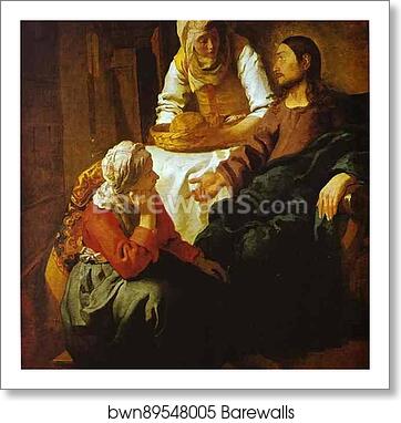 Christ in the House of Mary and Martha by Jan Vermeer, Art Print
