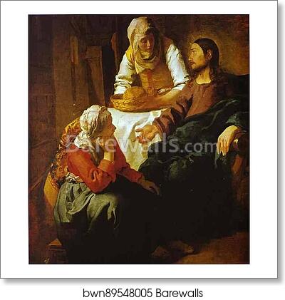 Christ in the House of Mary and Martha by Jan Vermeer, Art Print Christ in the House of Mary and Martha by Jan Vermeer, Art Print