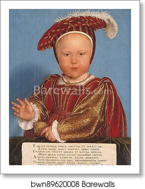 Edward, Prince of Wales, later King Edward VI by Hans Holbein The Younger, Art Print
