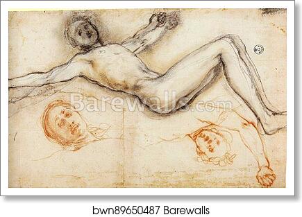 Study of the Nailing of Christ to the Cross by Jacopo Carrucci, Known As Pontormo, Art Print