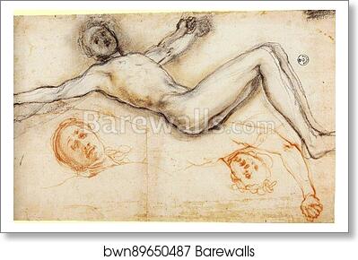 Study of the Nailing of Christ to the Cross by Jacopo Carrucci, Known As Pontormo, Art Print Study of the Nailing of Christ to the Cross by Jacopo Carrucci, Known As Pontormo, Art Print