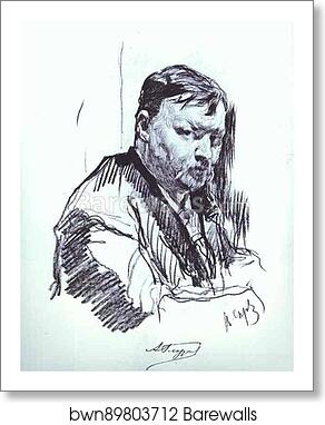 Portrait of the Composer Alexander Glazunov by Valentin Serov, Art Print