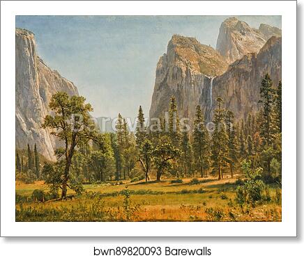 Bridal Veil Falls, Yosemite Valley, California by Albert Bierstadt, Art Print