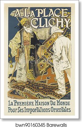 Le magasin de Nouveautés 'A la place Clichy' by Eugène Grasset, Art Print Le magasin de Nouveautés 'A la place Clichy' by Eugène Grasset, Art Print