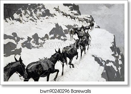 The Mule Pack by Frederic Remington, Art Print