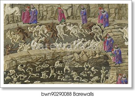 Drawings for Dante´s Divine Comedy by Sandro Botticelli, Art Print
